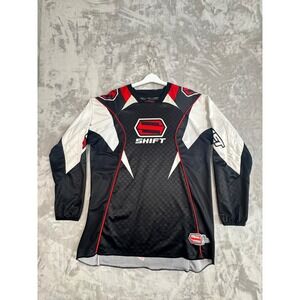 Shift Racing Long Sleeve Jersey Men's Black Red White‎ Motocross MX Gear Size L